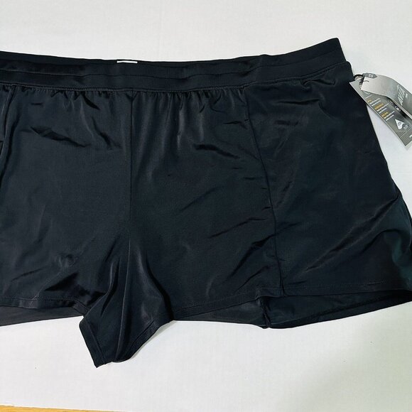 Womens 3X Black Swim Short Bikini Bottom Avia size 24w -26w - with zipper pocket - Picture 1 of 8